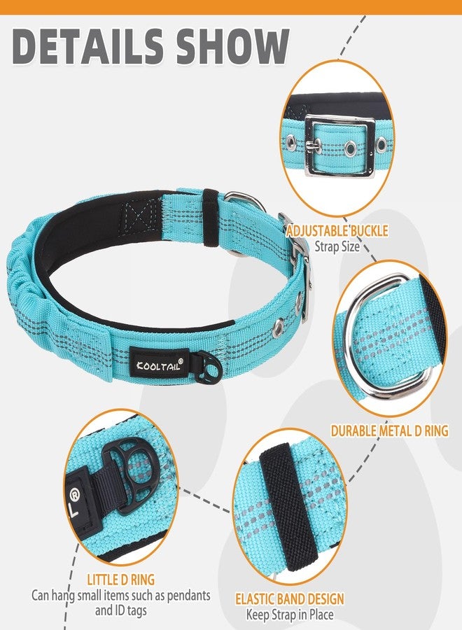 كولتيل طوق كلاب شديد التحمل من KOOLTAIL بمقبض للكلاب الكبيرة، طوق من النايلون الباليستي للتدريب والتحكم، طوق كلاب عاكس سميك مبطن ناعم مع مشبك معدني قابل للتعديل للمشي، أخضر متوسط - Image 3